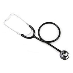 Classic Adult Stethoscope - Single Lumen with Aluminum Chestpiece, Latex-Free, Black
