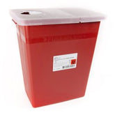 8 Gallon Sharps Container Red - Puncture Resistant Biohazard Waste with Locking Lid
