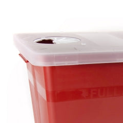 8 Gallon Sharps Container Red - Puncture Resistant Biohazard Waste with Locking Lid