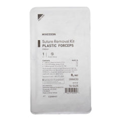 McKesson Sterile Suture Removal Kit - Metal Littauer Scissors, Plastic Forceps, Gauze (16-5425)