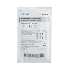 McKesson Argent Patient Return Electrode - Disposable Electrosurgical Grounding Pad with Hydrogel, 10-Foot Cord, Adult