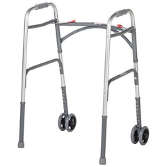 Bariatric Aluminum Two Button Folding Walker with Wheels