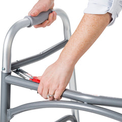 Bariatric Aluminum Two Button Folding Walker with Wheels