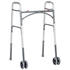 Bariatric Aluminum Two Button Folding Walker with Wheels