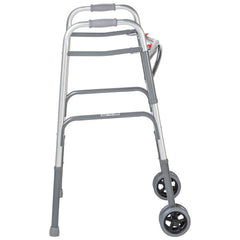Bariatric Aluminum Two Button Folding Walker with Wheels