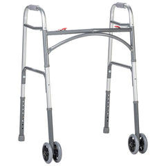 Bariatric Aluminum Two Button Folding Walker with Wheels