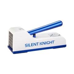 Silent Knight Hand Operated Pill Crusher - Professional Grade with Dual-Action Crushing, Surgical Steel (Blue/White)