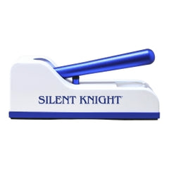 Silent Knight Hand Operated Pill Crusher - Professional Grade with Dual-Action Crushing, Surgical Steel (Blue/White)