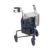 Deluxe 3 Wheel Aluminum Rollator, 7.5" Casters