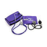 Professional Aneroid Sphygmomanometer Blood Pressure Monitor Kit with Sprague Rappaport Stethoscope - Adult Arm Cuff - Purple (Case of 10)