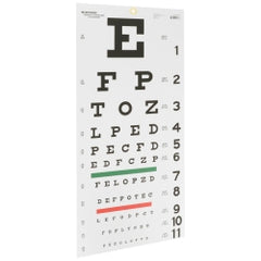 Professional Snellen Eye Chart - 20 Foot Distance, Non-Reflective Matte Finish (11 x 22 Inch)