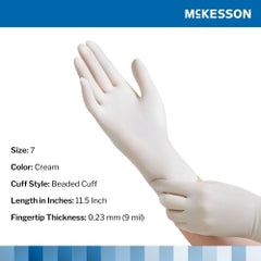 Sterile Latex Surgical Gloves Powder-Free - Beaded Cuff with Polymer Coating