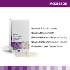 Premium Synthetic Neoprene Surgical Gloves - Powder-Free Sterile Medical Gloves with Anti-Slip Finish