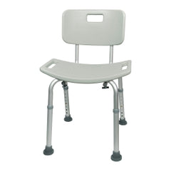 McKesson Aluminum Bath Bench - 400 lb Capacity, Adjustable Height with Fixed Handles, Gray
