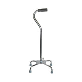 Large Base Quad Cane - Steel Frame with Padded Offset Handle | 300 lbs Capacity