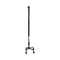 Steel Quad Cane with Vinyl Grip - Small Base, Offset Handle, Adjustable Height 30-39"