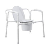 McKesson Heavy Duty Folding Commode Chair - 3-in-1 Bedside Toilet Safety Frame - 650 lbs Capacity - 15.5 to 22 Inch Adjustable Height