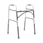 Bariatric Steel Frame Folding Walker - Heavy Duty 500 lbs Capacity - Adjustable Height 32-39 Inch