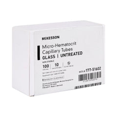 McKesson Micro-Hematocrit Capillary Blood Collection Tubes - 75µL, Plain Glass, Blue Coded (177-51602)