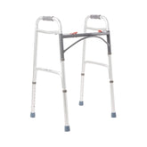 McKesson Aluminum Frame Folding Walker - Adjustable Height 25-39 Inch, 350 lbs Capacity, Latex-Free with Dual-Release Mechanism