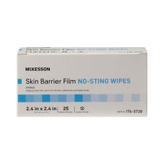 No-Sting Skin Barrier Film Wipes - Alcohol-Free Protective Barrier, Sterile Individual Packets