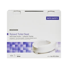 McKesson Raised Toilet Seat with Removable Padded Arms - Front-Locking Elevated Toilet Seat