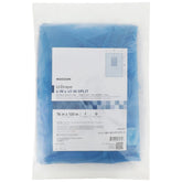 Blue Orthopedic U-Drape with Split - 76 x 120 Inch Sterile Surgical Drape with Adhesive
