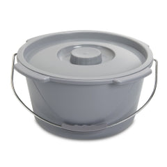 Plastic Handle Commode Bucket with Lid, 7.5 Quart - Case of 12
