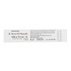McKesson Blunt Fill Needles - 18 Gauge Sterile Medical Draw-Up Needles with Safety Cap