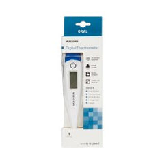 Digital Stick Thermometer 30 Second Response - Oral with Flexible Tip & Fever Alarm