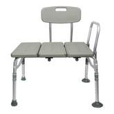 Aluminum Bath Transfer Bench with Reversible Back - 400 lbs Capacity, Tool-Free Assembly