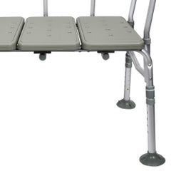 Aluminum Bath Transfer Bench with Reversible Back - 400 lbs Capacity, Tool-Free Assembly