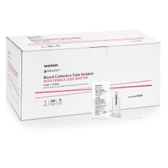 Blood Transfer Device with Female Luer Adapter - Needleless Safety Holder for Vacuum Tubes