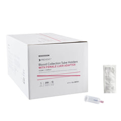 Blood Transfer Device with Female Luer Adapter - Needleless Safety Holder for Vacuum Tubes