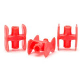 H Transfer Connector for IV Fluid Transfer - Male Luer Lock Compatible, Red Plastic, Box of 50