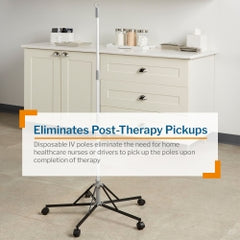Disposable Aluminum IV Stand - Lightweight Portable Medical Infusion Pole for Home Healthcare