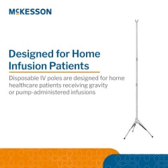 Medstream Disposable IV Stand - Lightweight Aluminum 72" Adjustable Pole with 2 Hooks
