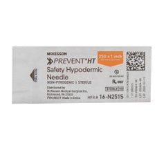 Safety Hypodermic Needle with Protective Hinge - 25 Gauge, 1 Inch, Thin-Walled for SC/IM/ID/IA Injections