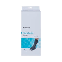 Dorsal Night Splint for Plantar Fasciitis - Hook and Loop Adjustable Black