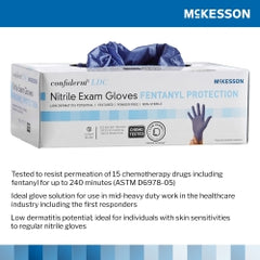 Low-Derma Nitrile Exam Gloves with Fentanyl Protection - Powder-Free, Latex-Free Medical Grade