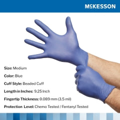 Low-Derma Nitrile Exam Gloves with Fentanyl Protection - Powder-Free, Latex-Free Medical Grade
