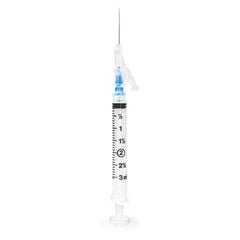 Safety Syringe with Hinged Hypodermic Detachable Needle - OSHA Compliant Needlestick Prevention
