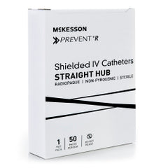 Shielded Peripheral IV Catheter with Safety Shield, 14 Gauge, 1.75 Inch - Push-Button Retraction System