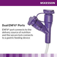 McKesson ENFit Y-Port Enteral Extension Set - Right Angle Connector, ISO 80369-3, 12 Inch, Non-Sterile
