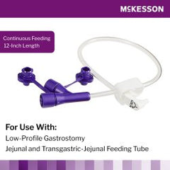 McKesson ENFit Y-Port Enteral Extension Set - Right Angle Connector, ISO 80369-3, 12 Inch, Non-Sterile