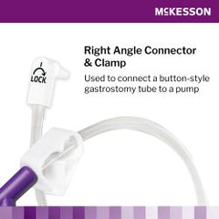 McKesson ENFit Y-Port Enteral Extension Set - Right Angle Connector, ISO 80369-3, 12 Inch, Non-Sterile
