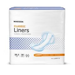 McKesson Classic Incontinence Liners - Light Absorbency, Contoured Unisex, 25.2 Inch (One Size Fits Most)