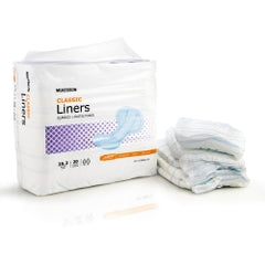McKesson Classic Incontinence Liners - Light Absorbency, Contoured Unisex, 25.2 Inch (One Size Fits Most)