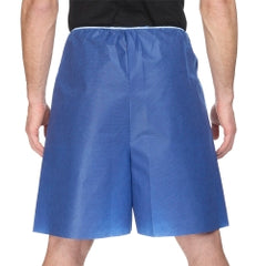 Patient Exam Shorts Blue - Disposable SMS Non-Woven Boxer Style Medical Shorts