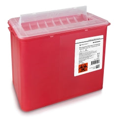 McKesson Prevent Biohazard Sharps Container - 2 Gallon Translucent Horizontal Entry Locking Lid
